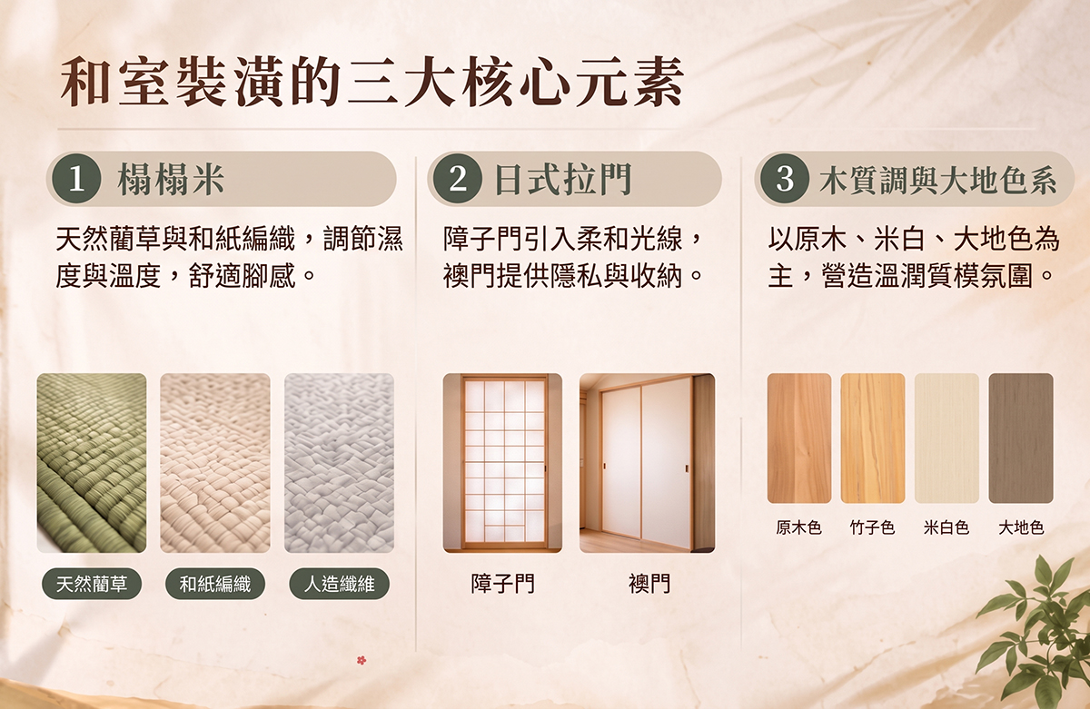 和室裝潢的三大核心元素